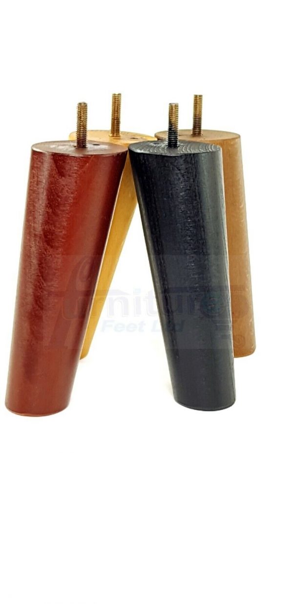 4x WOODEN ANGLED SOFA LEGS 180mm High CHAIR FURNITURE REPLACEMENT FEET M8(8mm) - Image 6