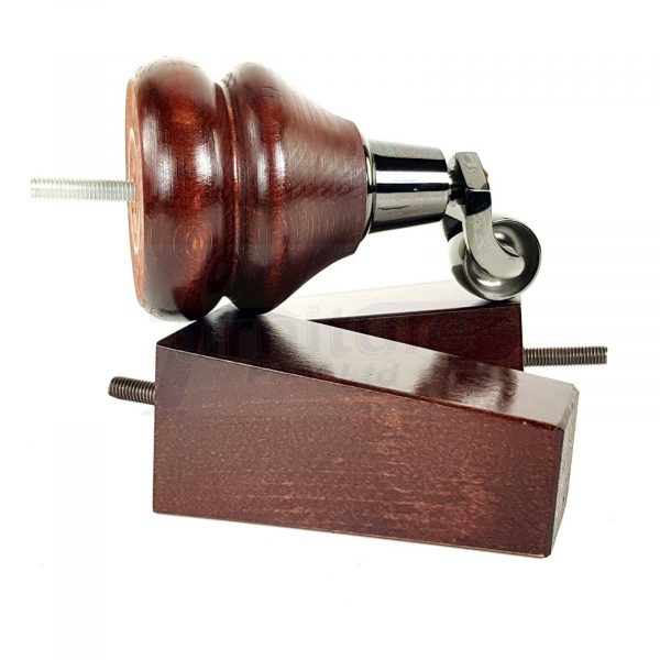 4x WOODEN FURNITURE CHAIR LEGS M8 REPLACEMENT SOFA FEET WITH CASTORS 140mm HIGH - Image 4