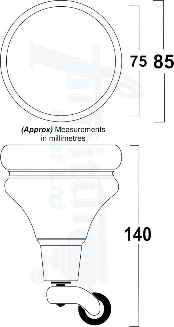 4x WOODEN FURNITURE LEGS M8 REPLACEMENT FEET WITH MULTIPLE CASTORS 150mm HIGH - Image 2