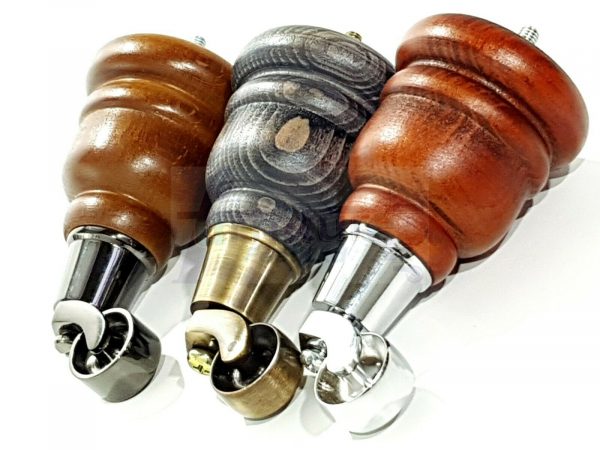 4x WOODEN FURNITURE LEGS M8(8mm) CHAIR REPLACEMENT BRASS CASTOR FEET 155mm HIGH - Image 10