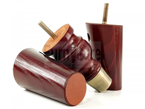 4x Wood Furniture Feet 2 With Brass Slipper Cup M8 Chair Sofa Settee Legs 110mm - Image 3