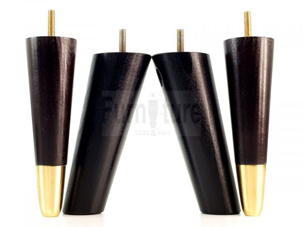 4x Wood Furniture Feet 2 With Brass Slipper Cup M8 Chair Sofa Settee Legs 170mm - Image 7