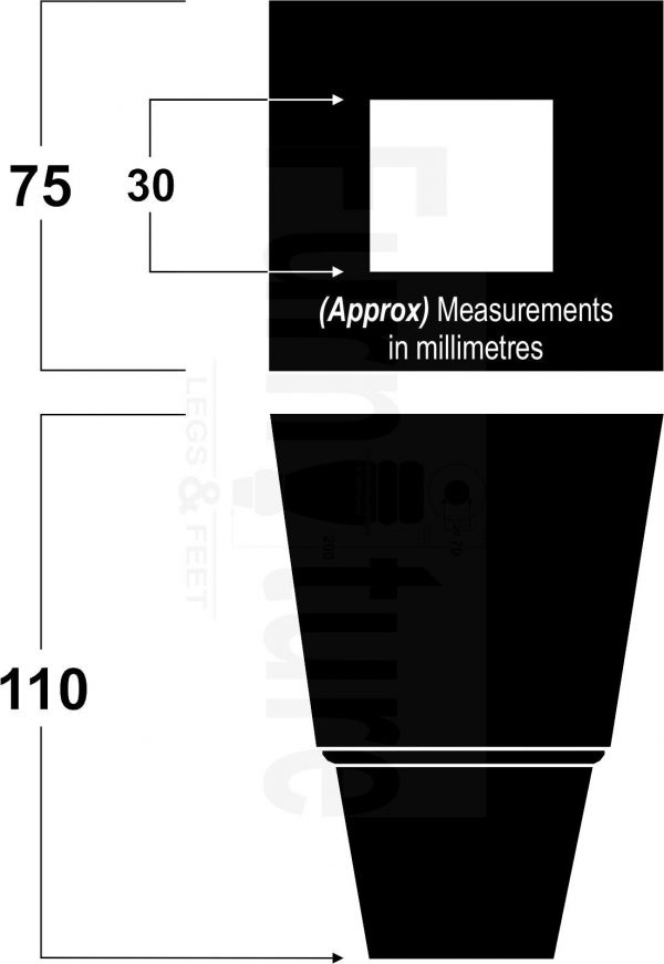 4x Wood Furniture Sofa Leg M8 Replacement Chair, Settee Feet & Slipper Cup 110mm - Image 2