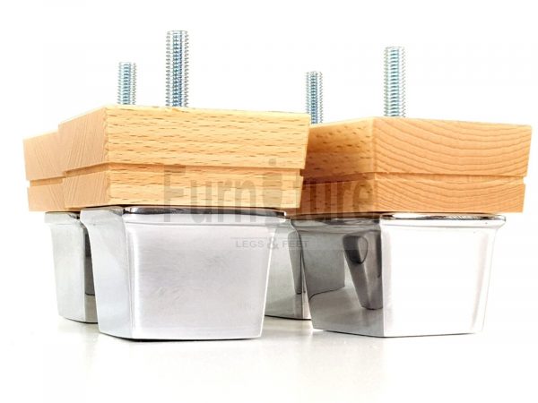 4x Wood Furniture Sofa Leg M8 Replacement Chair, Settee Feet & Slipper Cup 75mm - Image 3