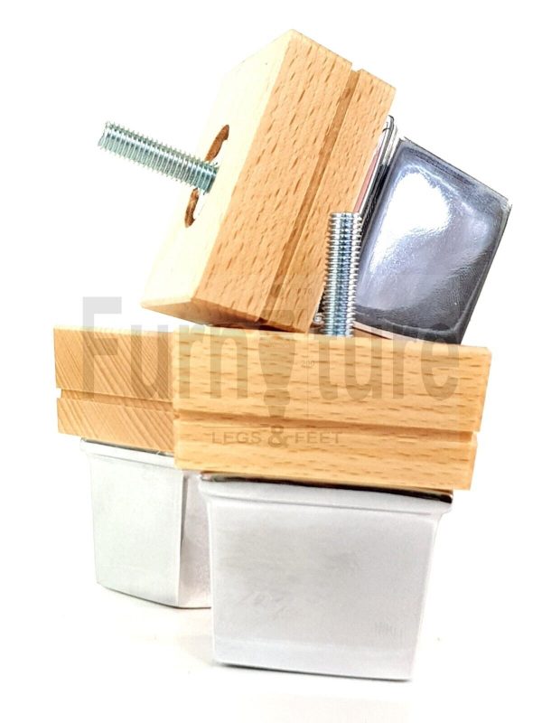 4x Wood Furniture Sofa Leg M8 Replacement Chair, Settee Feet & Slipper Cup 75mm - Image 7