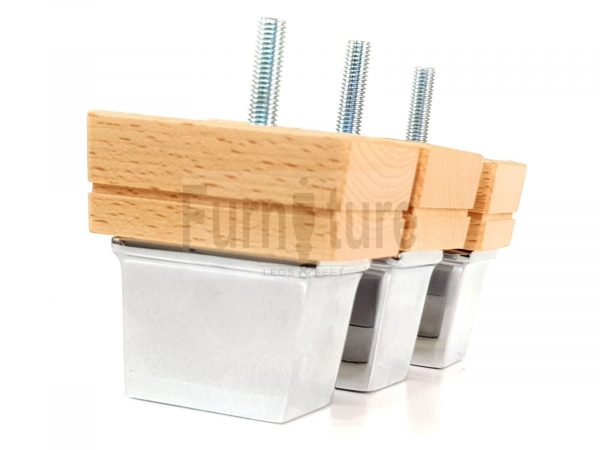4x Wood Furniture Sofa Leg M8 Replacement Chair, Settee Feet & Slipper Cup 75mm - Image 9