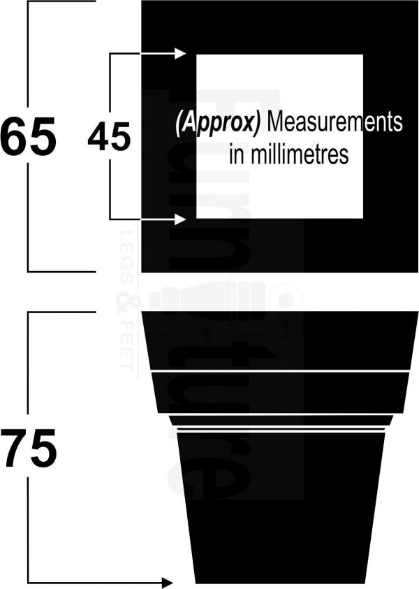 4x Wood Furniture Sofa Leg M8 Replacement Chair, Settee Feet & Slipper Cup 75mm - Image 2