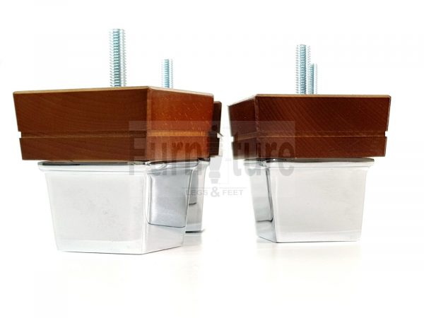 4x Wood Furniture Sofa Leg M8 Replacement Chair, Settee Feet & Slipper Cup 75mm - Image 3
