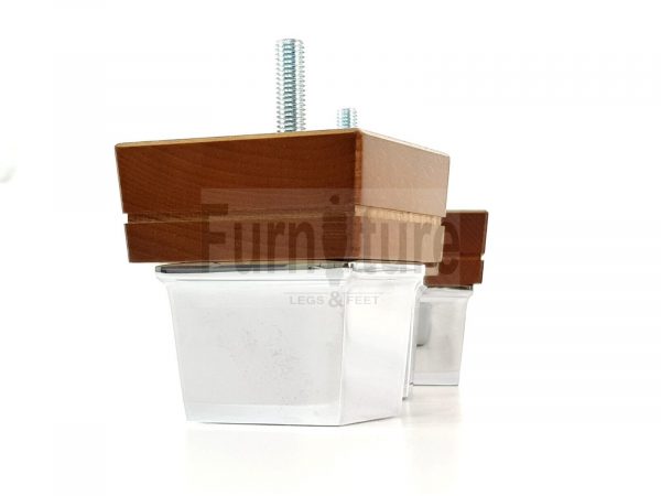 4x Wood Furniture Sofa Leg M8 Replacement Chair, Settee Feet & Slipper Cup 75mm - Image 5