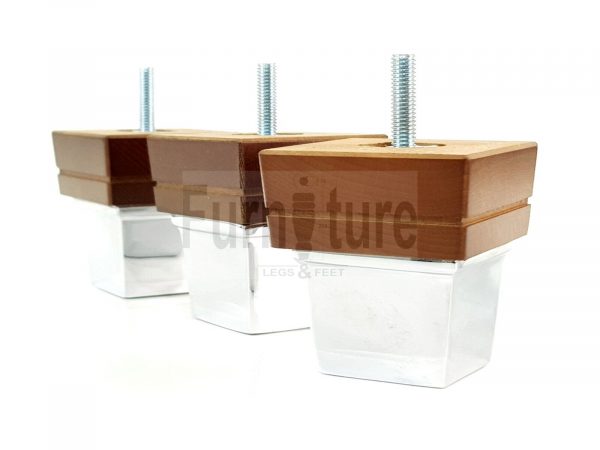 4x Wood Furniture Sofa Leg M8 Replacement Chair, Settee Feet & Slipper Cup 75mm - Image 6