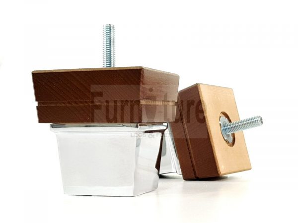 4x Wood Furniture Sofa Leg M8 Replacement Chair, Settee Feet & Slipper Cup 75mm - Image 8