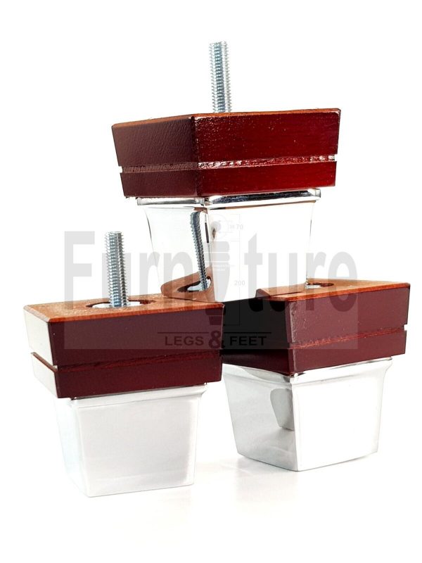 4x Wood Furniture Sofa Leg M8 Replacement Chair, Settee Feet & Slipper Cup 75mm - Image 5
