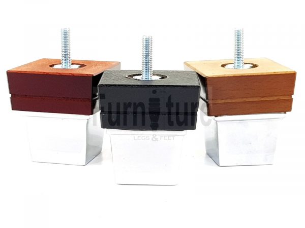4x Wood Furniture Sofa Leg M8 Replacement Chair, Settee Feet & Slipper Cup 75mm - Image 3