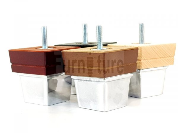 4x Wood Furniture Sofa Leg M8 Replacement Chair, Settee Feet & Slipper Cup 75mm - Image 7