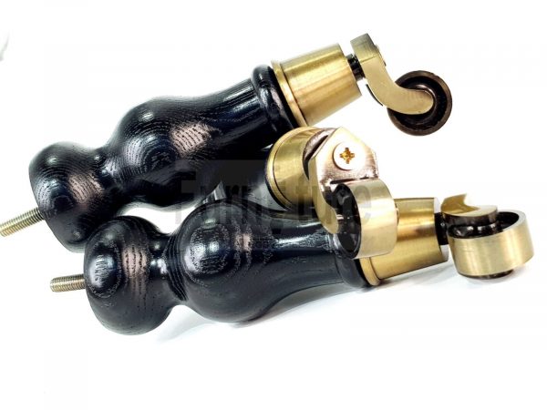 4x Wood Furniture Sofa Legs M8 Replacement Chair Feet With Castors 195mm High - Image 3