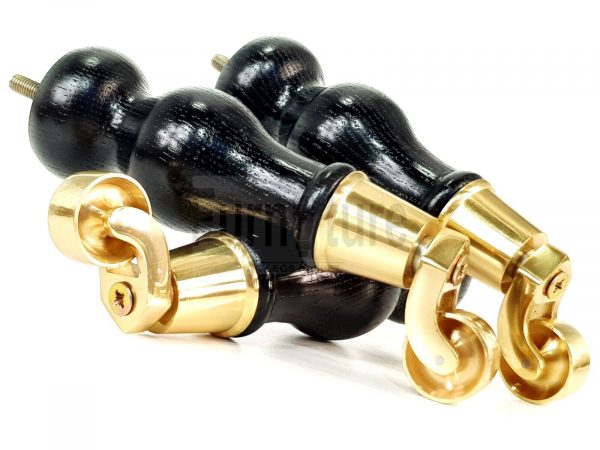 4x Wood Furniture Sofa Legs M8 Replacement Chair Feet With Castors 195mm High - Image 7