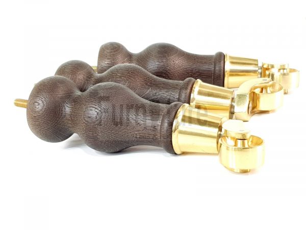 4x Wood Furniture Sofa Legs M8 Replacement Chair Feet With Castors 195mm High - Image 7