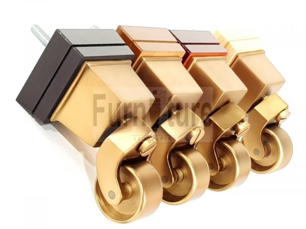 4x Wood Furniture Sofa Legs M8 Replacement Chair, Settee Feet & Castors 117mm - Image 3