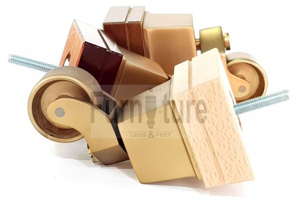 4x Wood Furniture Sofa Legs M8 Replacement Chair, Settee Feet & Castors 117mm - Image 6