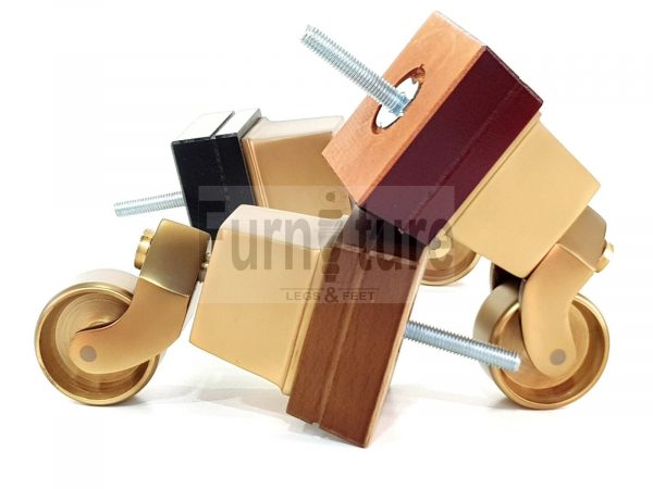 4x Wood Furniture Sofa Legs M8 Replacement Chair, Settee Feet & Castors 117mm - Image 7