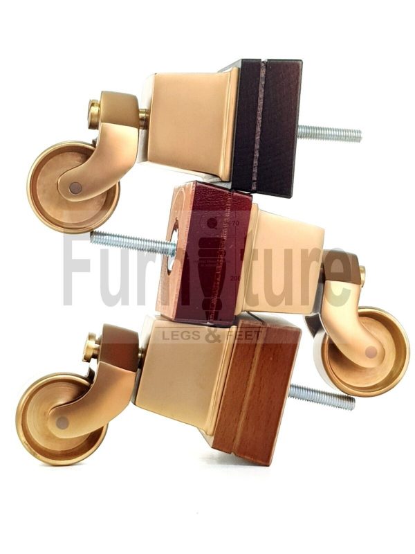 4x Wood Furniture Sofa Legs M8 Replacement Chair, Settee Feet & Castors 117mm - Image 8