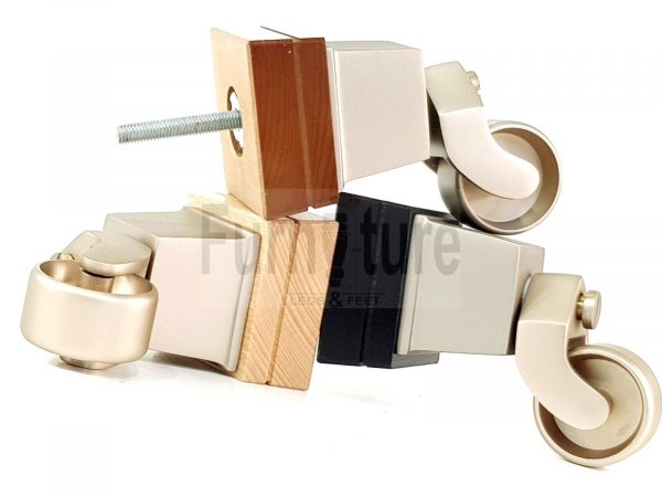 4x Wood Furniture Sofa Legs M8 Replacement Chair, Settee Feet & Castors 117mm - Image 10