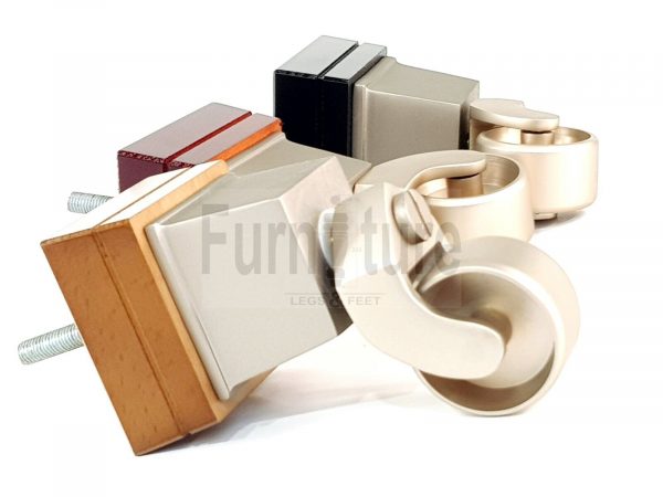 4x Wood Furniture Sofa Legs M8 Replacement Chair, Settee Feet & Castors 117mm - Image 7