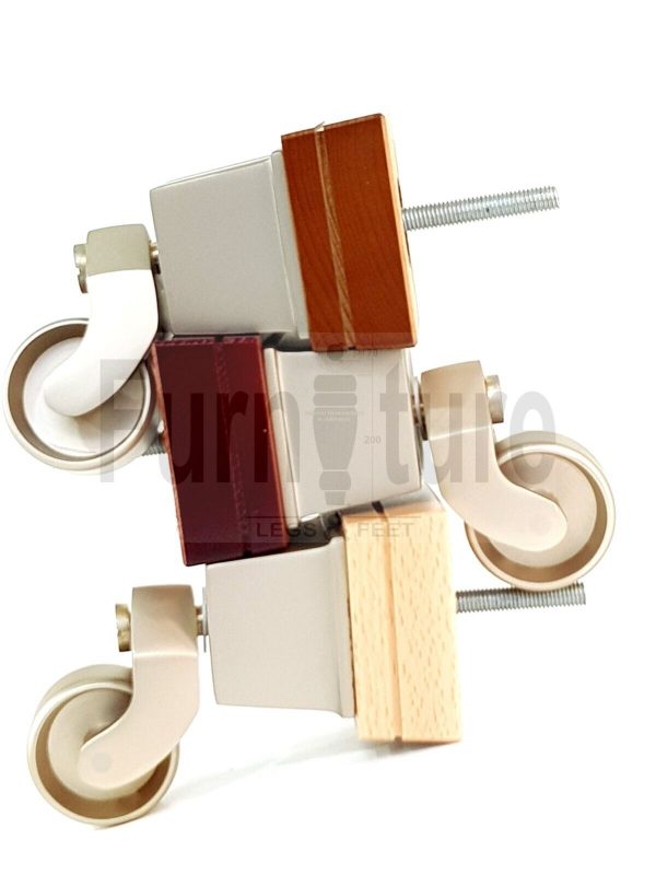 4x Wood Furniture Sofa Legs M8 Replacement Chair, Settee Feet & Castors 117mm - Image 8