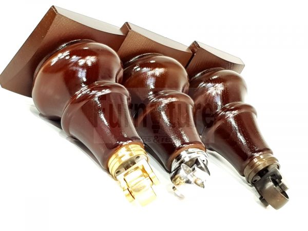 4x Wood Sofa Castor Legs M8 Replacement Chair, Settee Furniture Feet 190mm High - Image 4