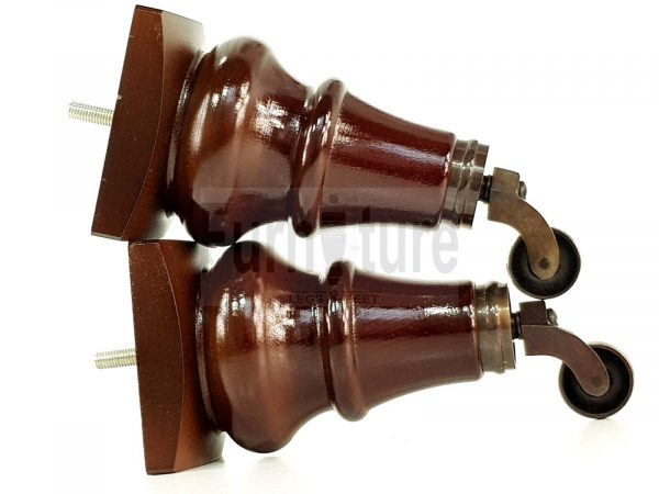 4x Wood Sofa Castor Legs M8 Replacement Chair, Settee Furniture Feet 190mm High - Image 7