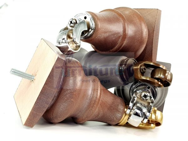4x Wood Sofa Castor Legs M8 Replacement Chair, Settee Furniture Feet 190mm High - Image 10