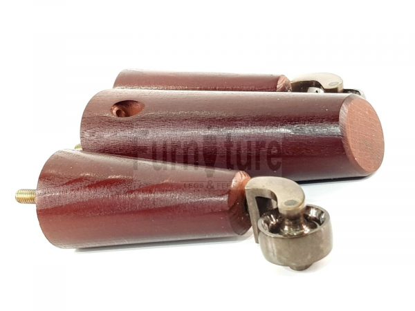 4x Wooden Chair Legs 2x With Castors M8 Replacement Settee Furniture Feet 145mm - Image 4
