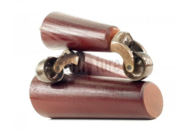 4x Wooden Chair Legs 2x With Castors M8 Replacement Settee Furniture Feet 145mm - Image 9