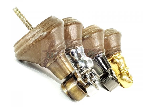 4x Wooden Furniture Sofa Legs M8 Castor Replacment Chair Settee Feet 125mm High - Image 7