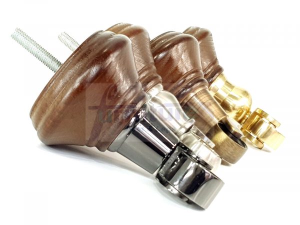4x Wooden Furniture Sofa Legs M8 Castor Replacment Chair Settee Feet 125mm High - Image 5