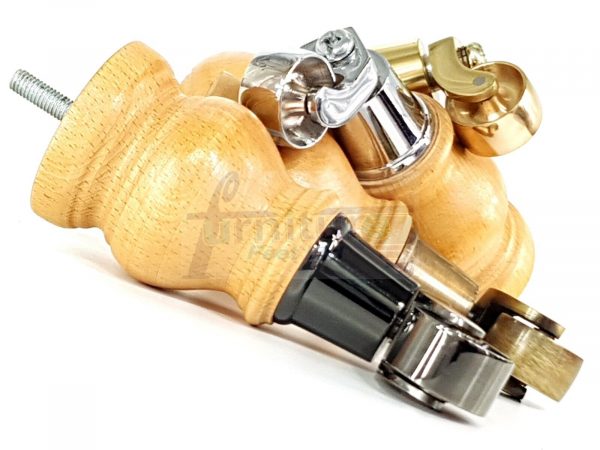 4x Wooden Furniture Sofa Legs M8 Castor Replacment Chair Settee Feet 150mm High - Image 5