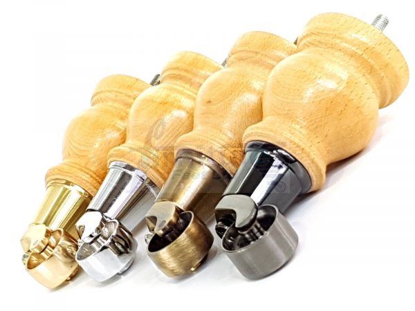 4x Wooden Furniture Sofa Legs M8 Castor Replacment Chair Settee Feet 150mm High - Image 6