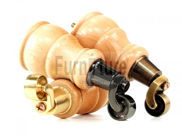 4x Wooden Furniture Sofa Legs M8 Castor Replacment Chair Settee Feet 160mm High - Image 6
