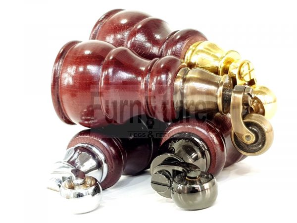 4x Wooden Furniture Sofa Legs M8 Castor Replacment Chair Settee Feet 160mm High - Image 6