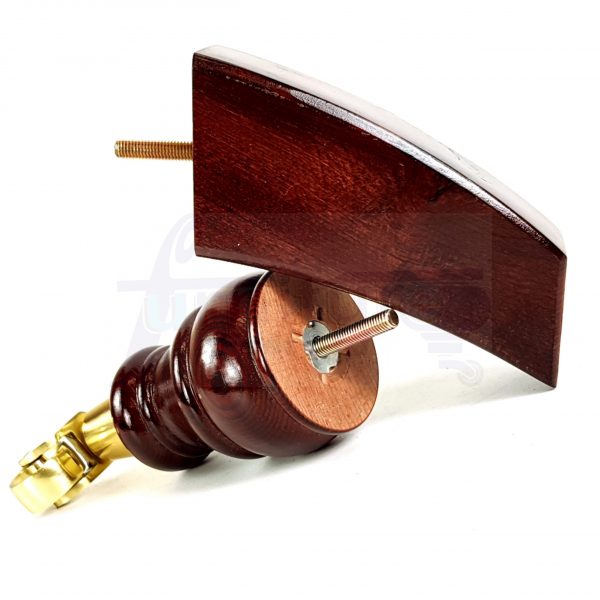 2  Wooden Brass Castor Legs & 2 Curved Mahogany Feet 160mm 6 Inch High Sofa Chairs Stool M8 - Image 2