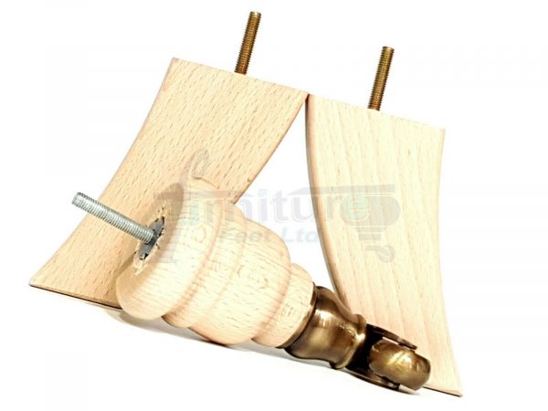 RAW WOOD ANTIQUE CASTOR FURNITURE FEET 155mm High REPLACEMENT CHAIR LEGS M8(8mm) - Image 3