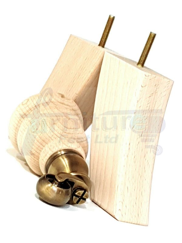RAW WOOD ANTIQUE CASTOR FURNITURE FEET 155mm High REPLACEMENT CHAIR LEGS M8(8mm) - Image 6