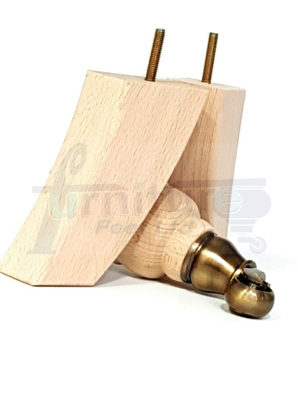 RAW WOOD ANTIQUE CASTOR FURNITURE FEET 155mm High REPLACEMENT CHAIR LEGS M8(8mm) - Image 8