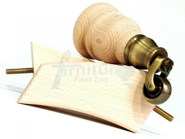 RAW WOOD ANTIQUE CASTOR FURNITURE FEET 155mm High REPLACEMENT CHAIR LEGS M8(8mm) - Image 9