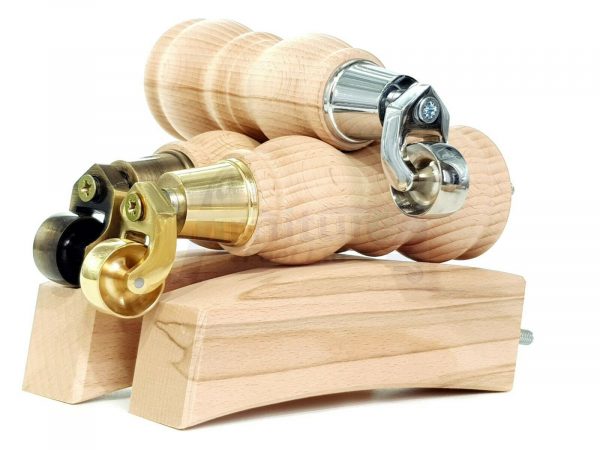 RAW WOODEN FURNITURE SETTEE LEGS M8 REPLACEMENT FEET 2 WITH CASTORS 215mm HIGH - Image 7