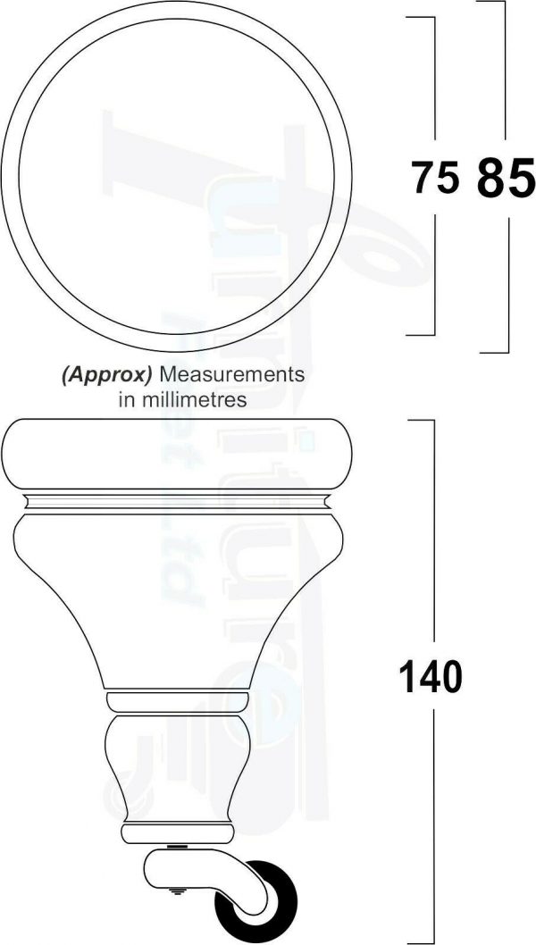 SOLID WOODEN BRASS CASTOR FURNITURE CHAIR LEGS M8(8mm) SOFA FEET 140mm HIGH - Image 2