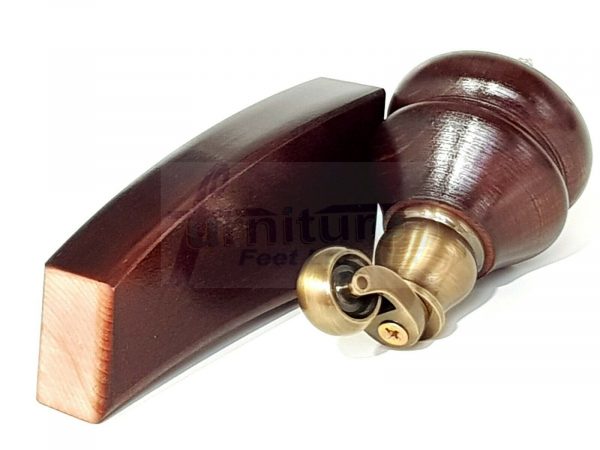 SOLID WOODEN BRASS CASTOR FURNITURE CHAIR LEGS M8(8mm) SOFA FEET 140mm HIGH - Image 7