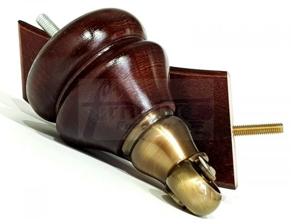 SOLID WOODEN BRASS CASTOR FURNITURE CHAIR LEGS M8(8mm) SOFA FEET 140mm HIGH - Image 8