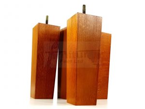 Square Wood Legs Replacement Block Furniture Feet 100 - 240mm High M8 Golden Oak