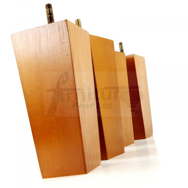 Square Wood Legs Replacement Block Furniture Feet 100 - 240mm High M8 Golden Oak - Image 12